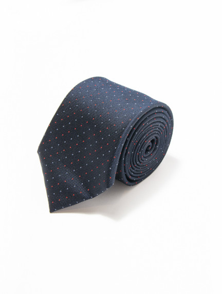 Patrick Hellmann CollectionBlack Tie With Red And White Dotsimage786